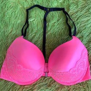 HOT Pink w/ Rhinestone Bra